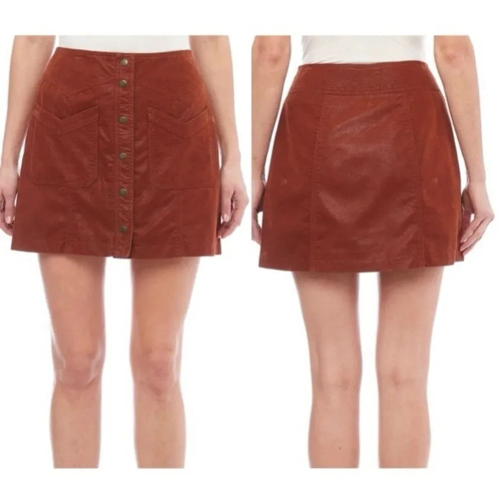 Free People • Come a Little Closer Faux Leather Skirt - Picture 2 of 9